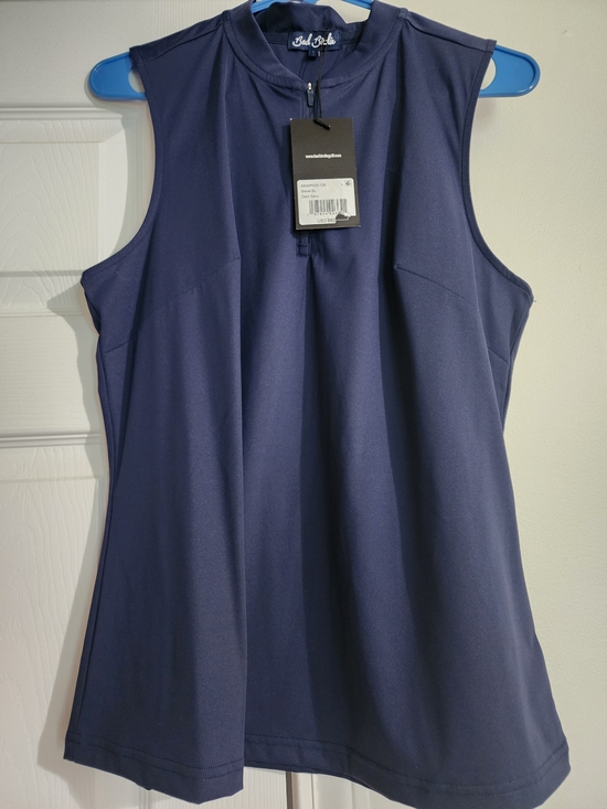 Bad Birdie Tops - Bad Birdie Navy Zip-Front Athletic Top
